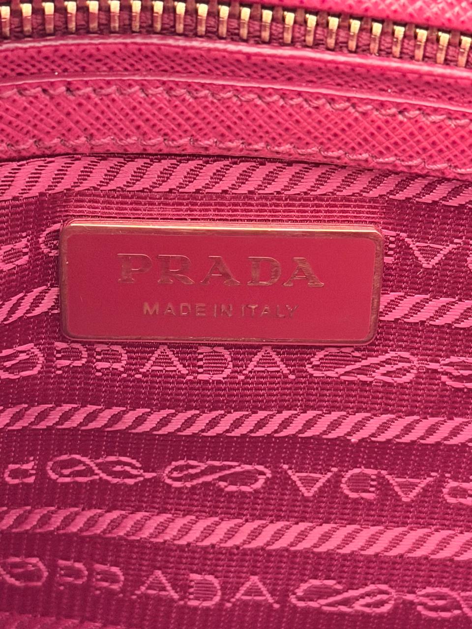 Saffiano Leather Double Zip Mini Tote Bag – Pink – Made in Italy