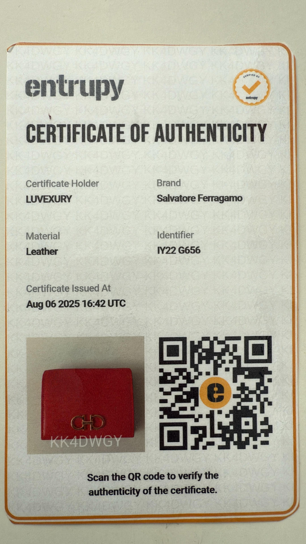 Pre-Owned GANCINI RED LEATHER