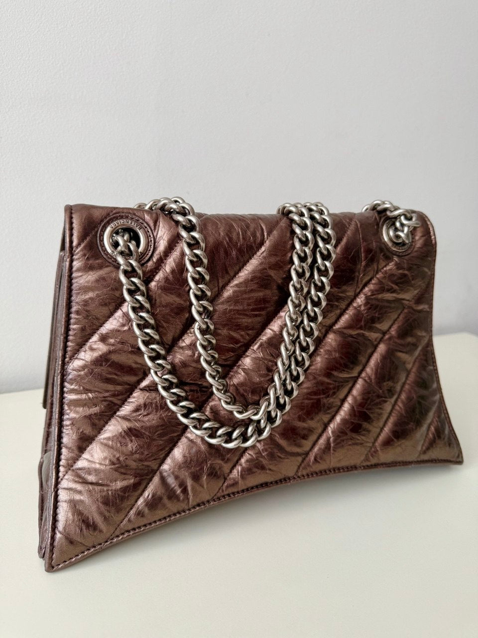 Crush Medium Chain Bag Metallized Quilted