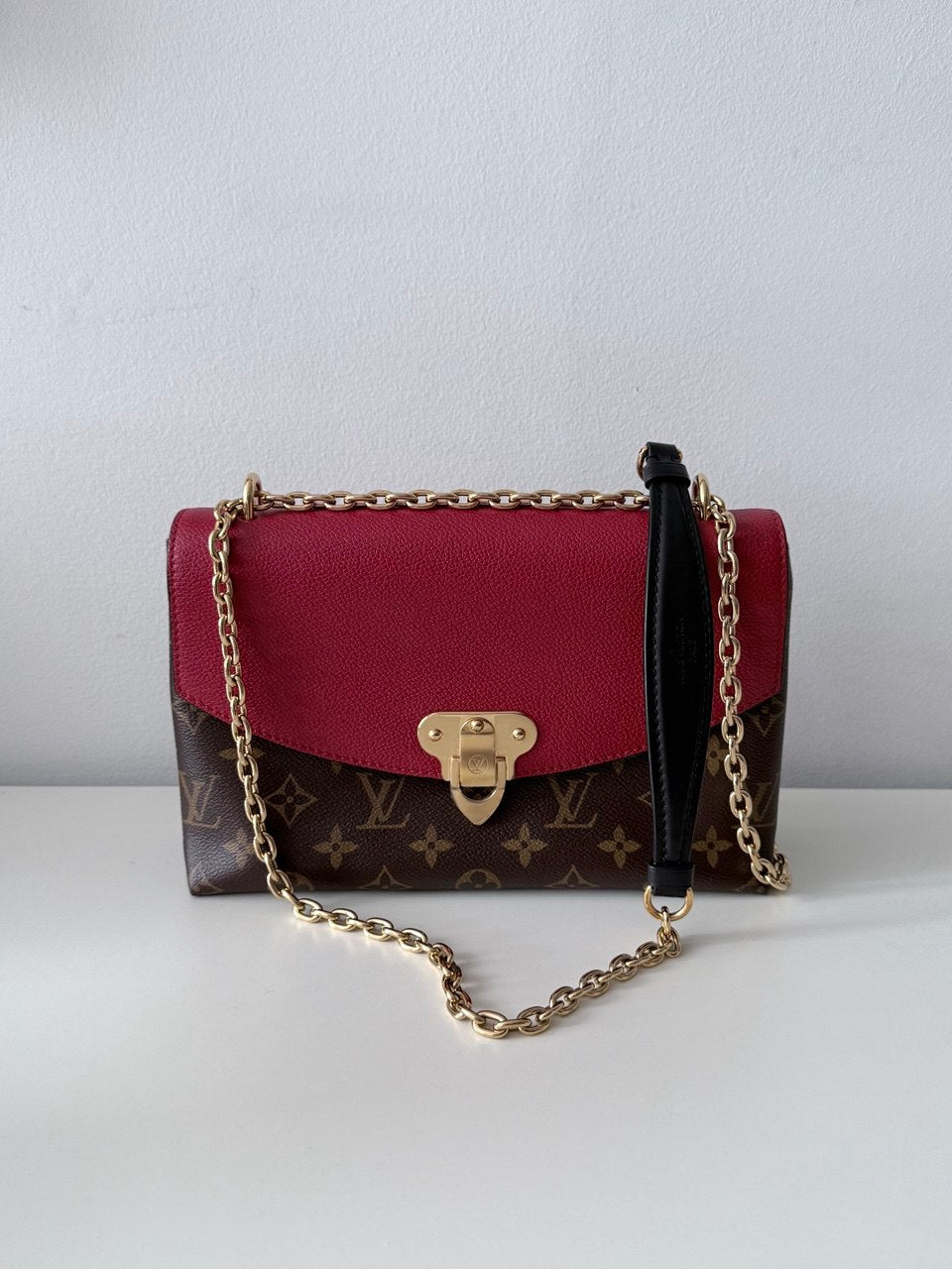 Pre Loved Luxury Shoulder Bag in Monogram Canvas & Wine | Designer Style