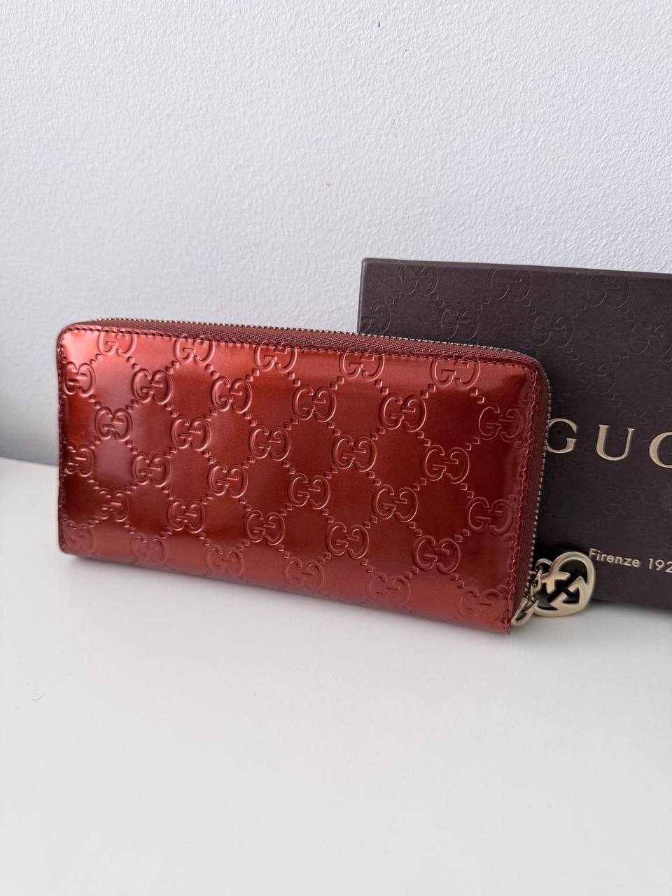 GG Guccissima Patent Leather Zip-Around Wallet – Pre-Owned