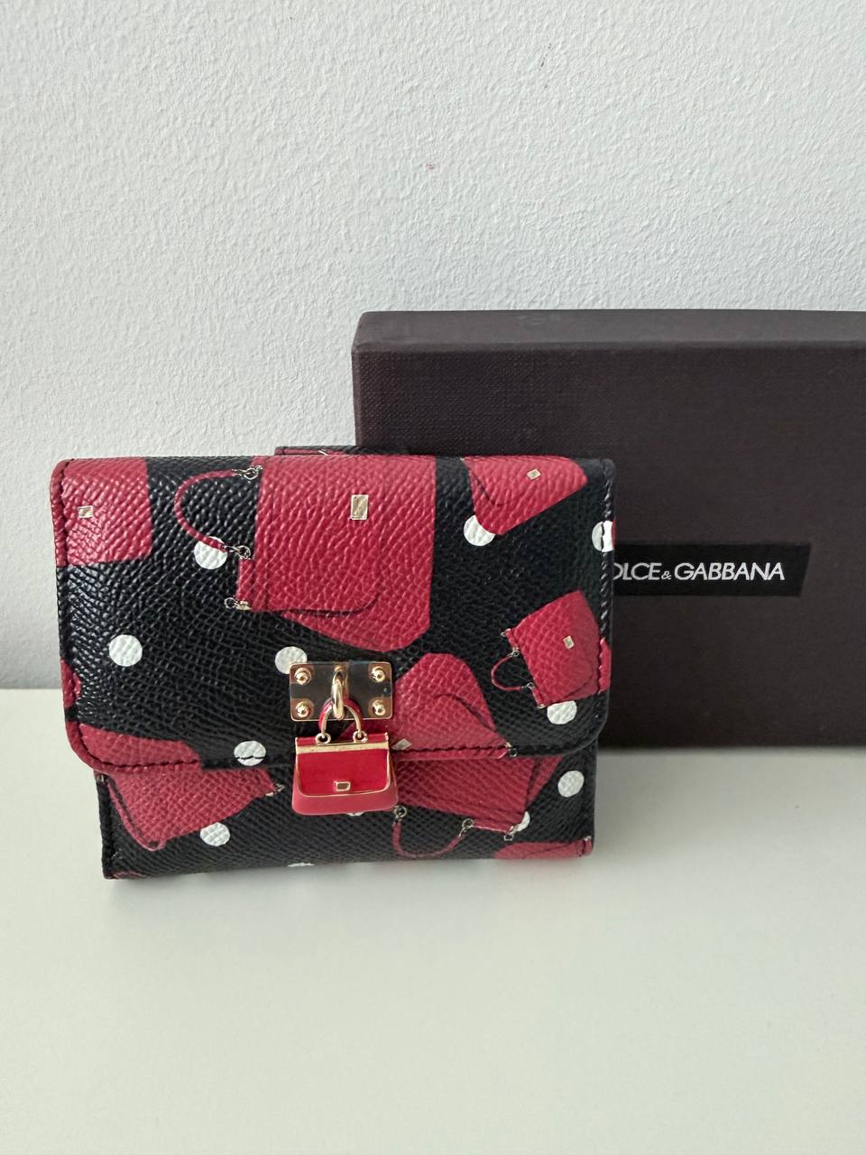 Devotion Mini-Print Leather Compact Wallet – Pre-Owned Luxury