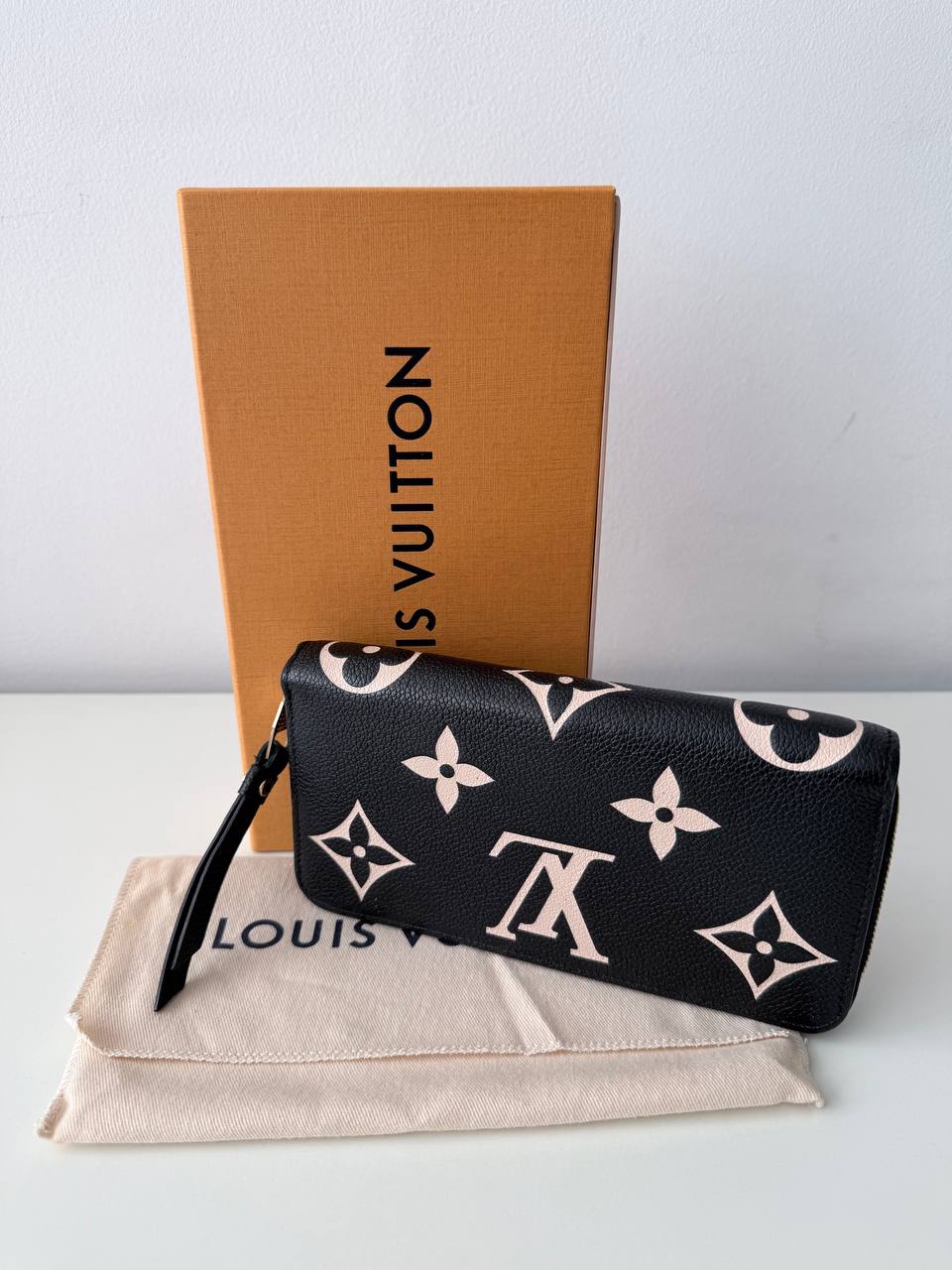 Designer Monogram Zipper Wallet – Pre Owned, Excellent Condition