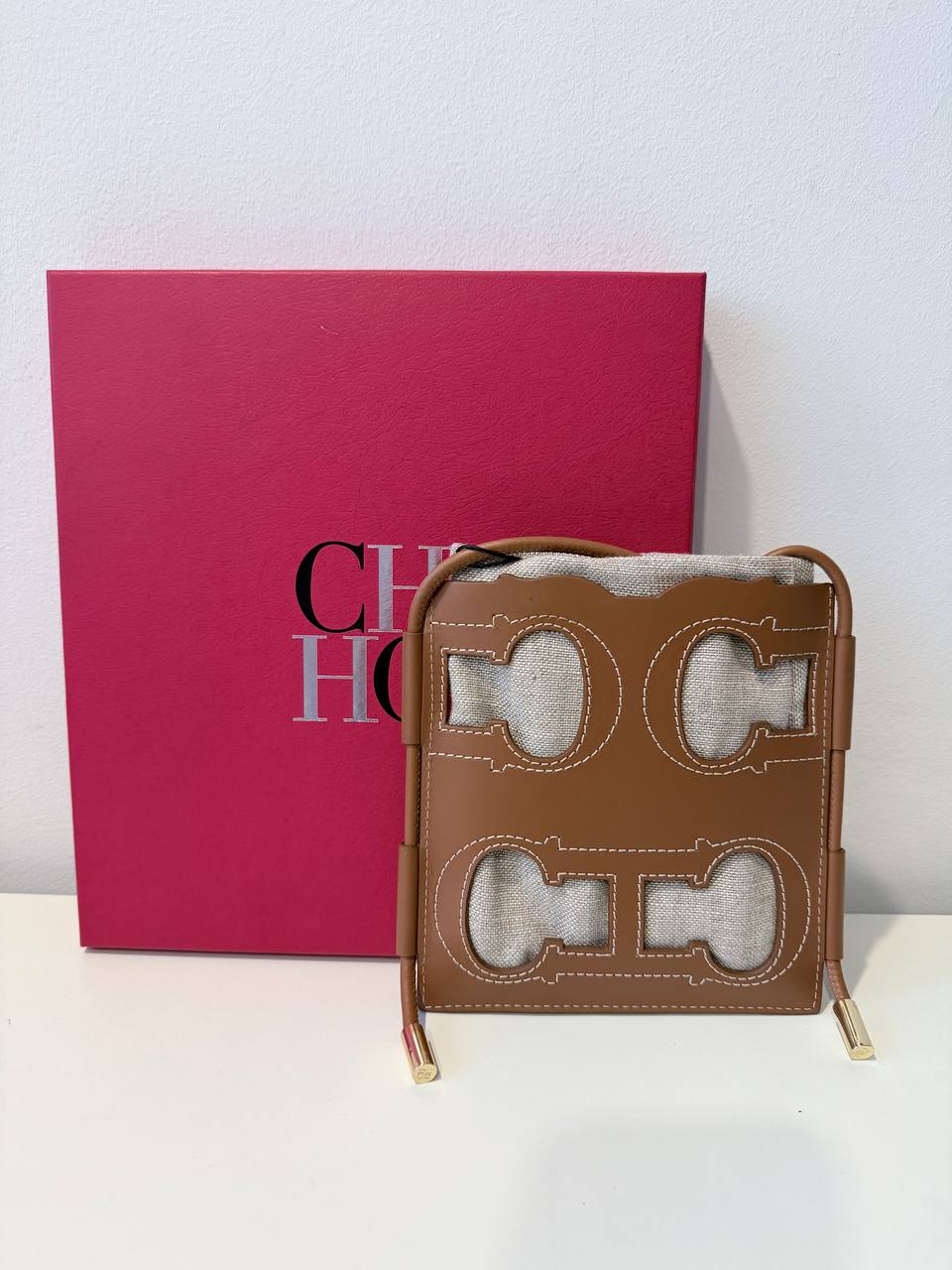 CH Leather & Canvas Crossbody Mini Bag – Pre-Loved Full Set