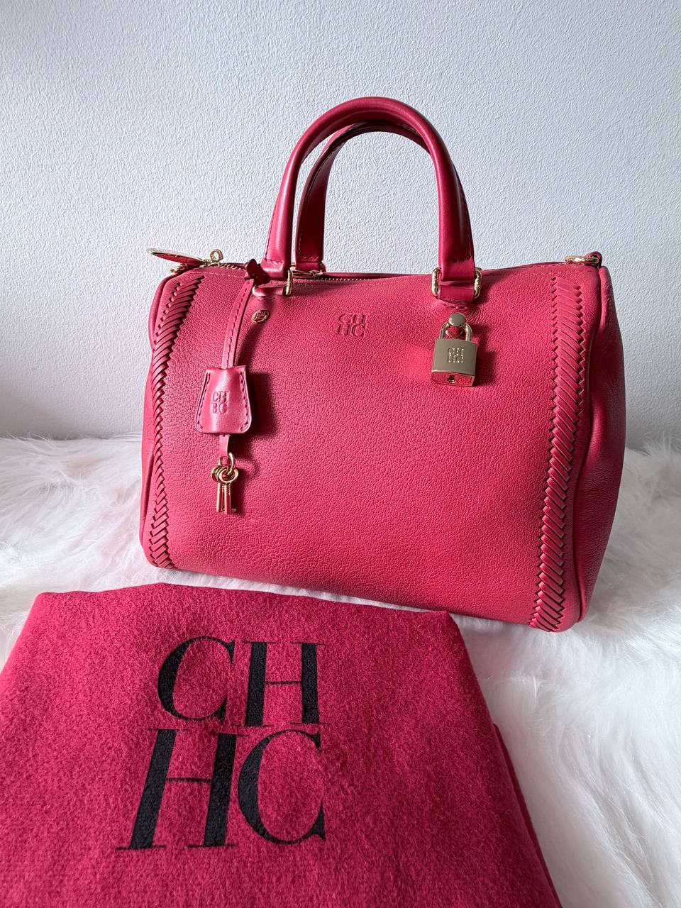 Andy 7 Leather Satchel Bag – Pink – Pre-Loved | Full Set