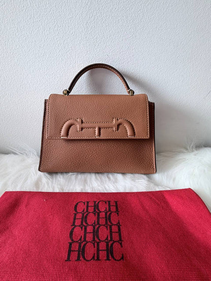 Doma Mini Leather Top Handle Bag – Brown – Pre-Loved | Full Set