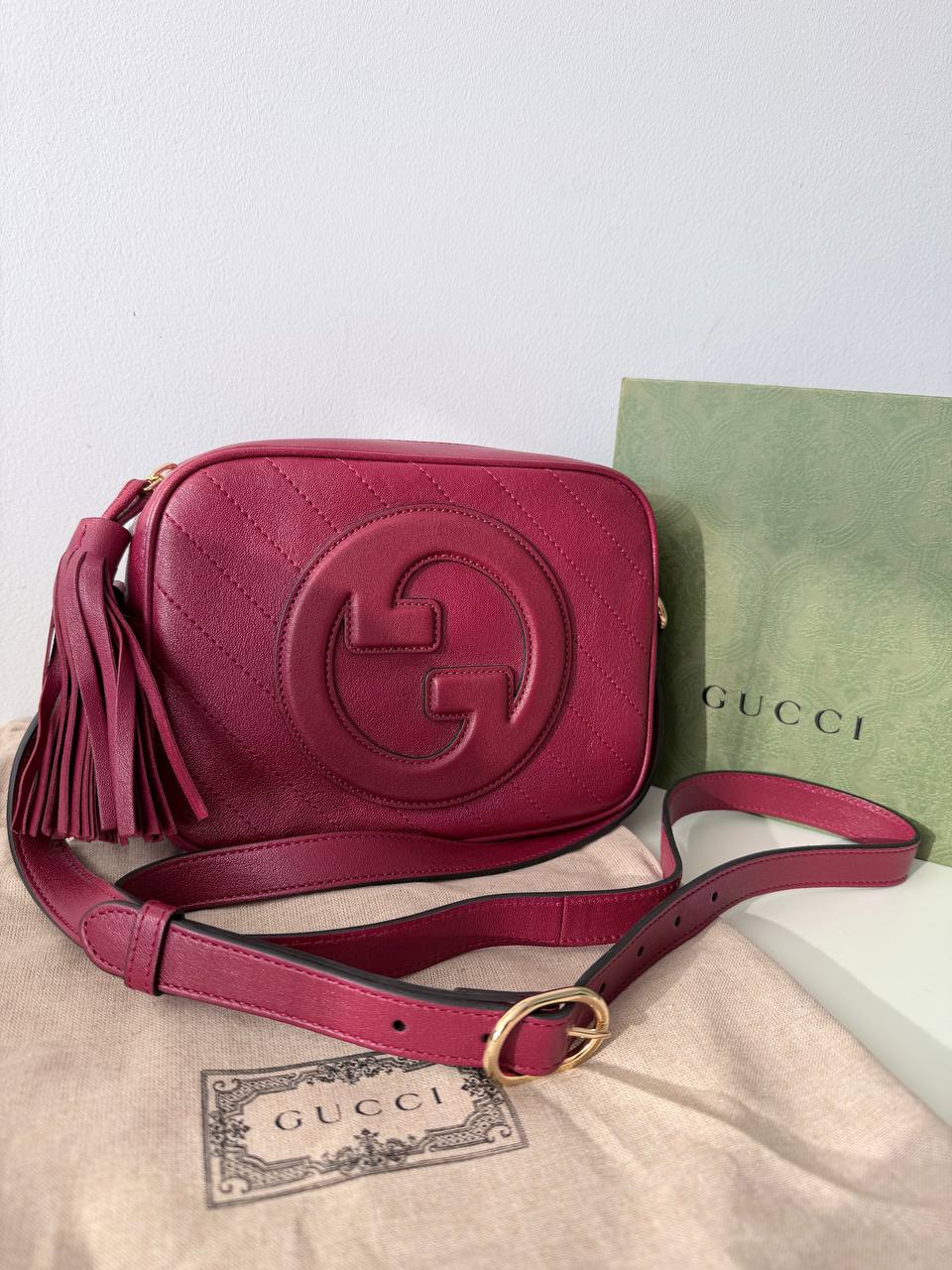 Soho Disco Red Pebbled Leather Crossbody Bag – Pre-Owned