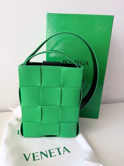 Mini Cassette Bucket Crossbody Bag – Green with black | Pre-Loved