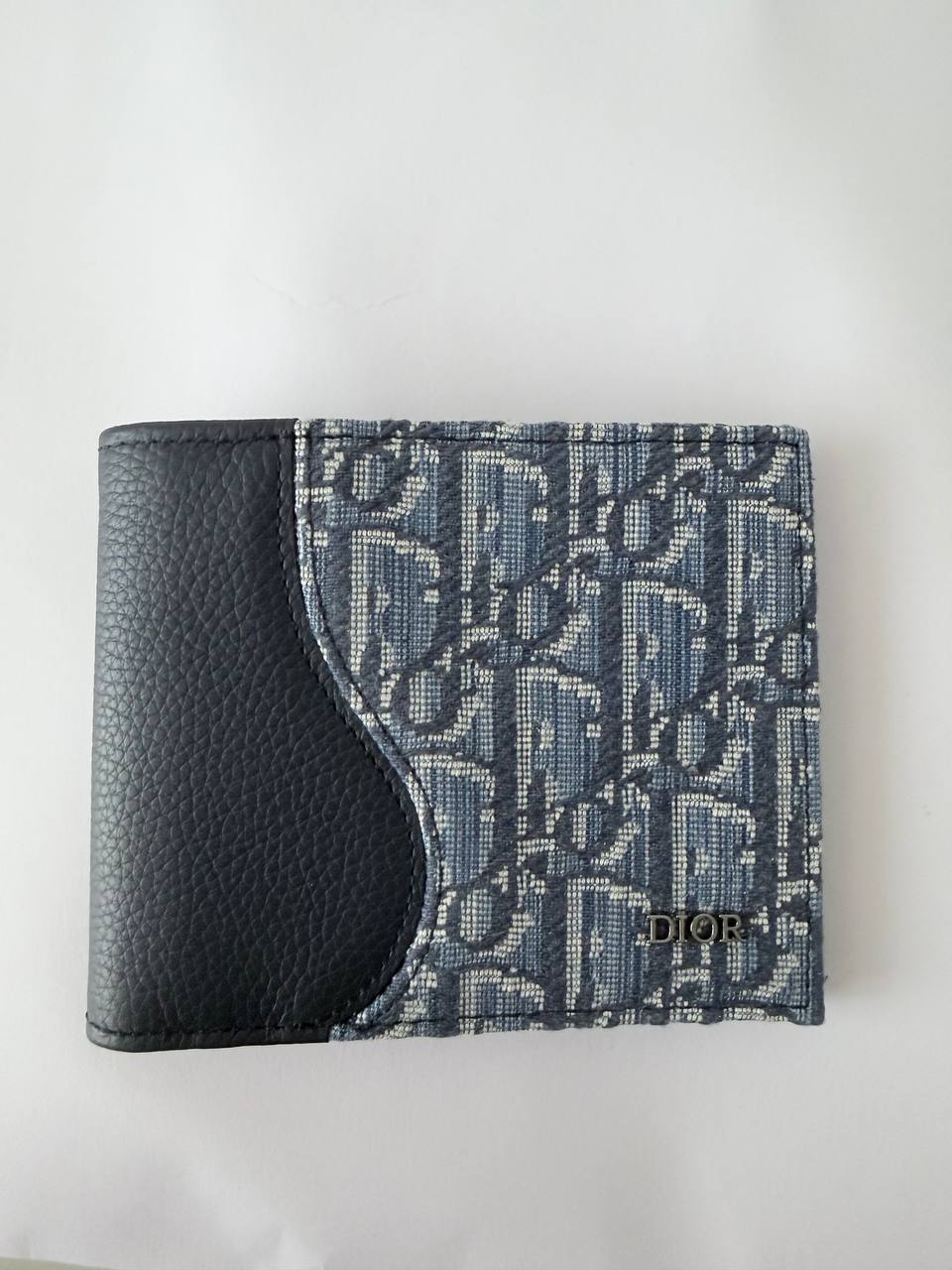Billetera Plegable Dior Oblique con Inserción de Piel Negra