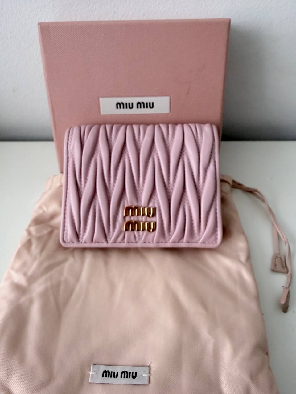 Cartera Pequeña Matelassé en Piel Rosa Alabastro