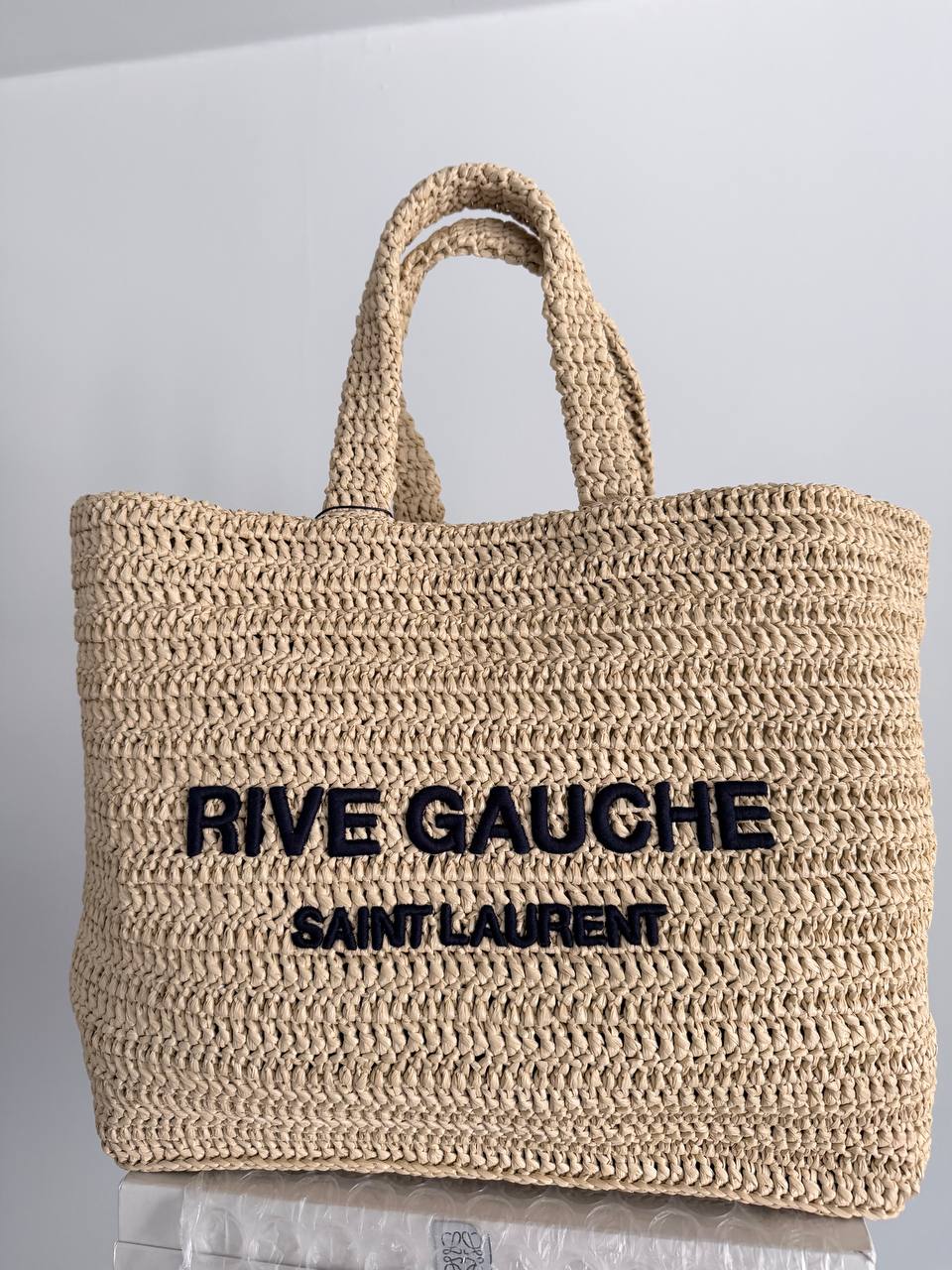 Bolso Tote Rive Gauche de Rafia Tejida