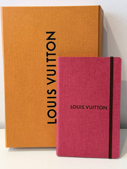 Cuaderno de Notas Louis Vuitton Jane Notebook en Lienzo Textil Rosa Frambuesa