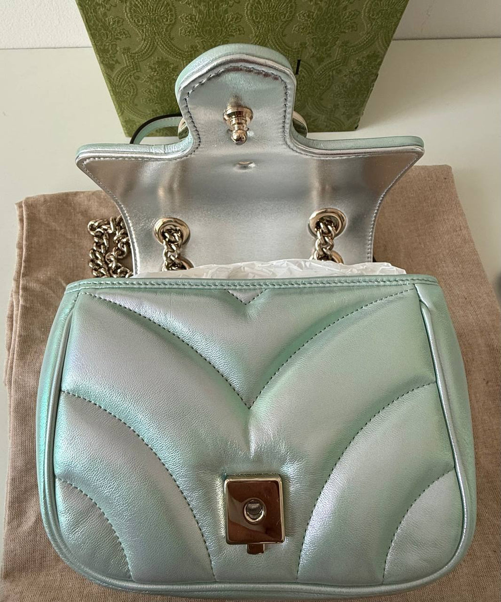 Pre-Owned Marmont mini matelasse leather