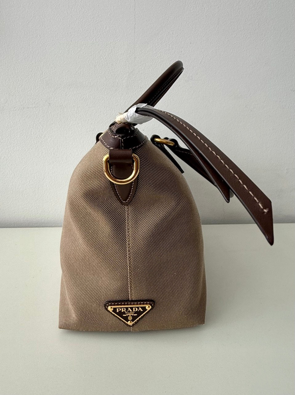 Logo Jacquard Brown Satchel Crossbody