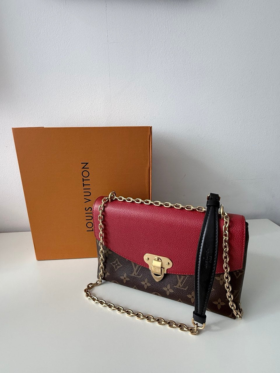 Pre Loved Luxury Shoulder Bag in Monogram Canvas & Wine | Designer Style