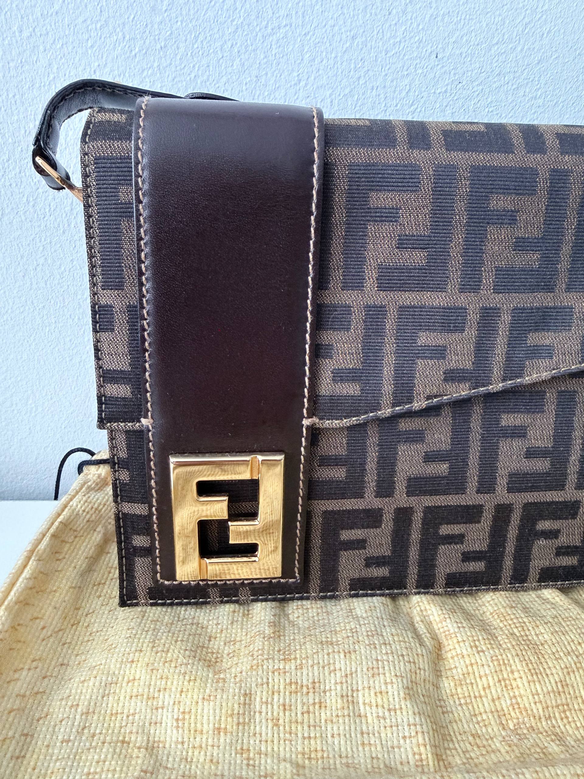 Zucca Monogram Canvas Shoulder Bag – Brown (Pre Owned)