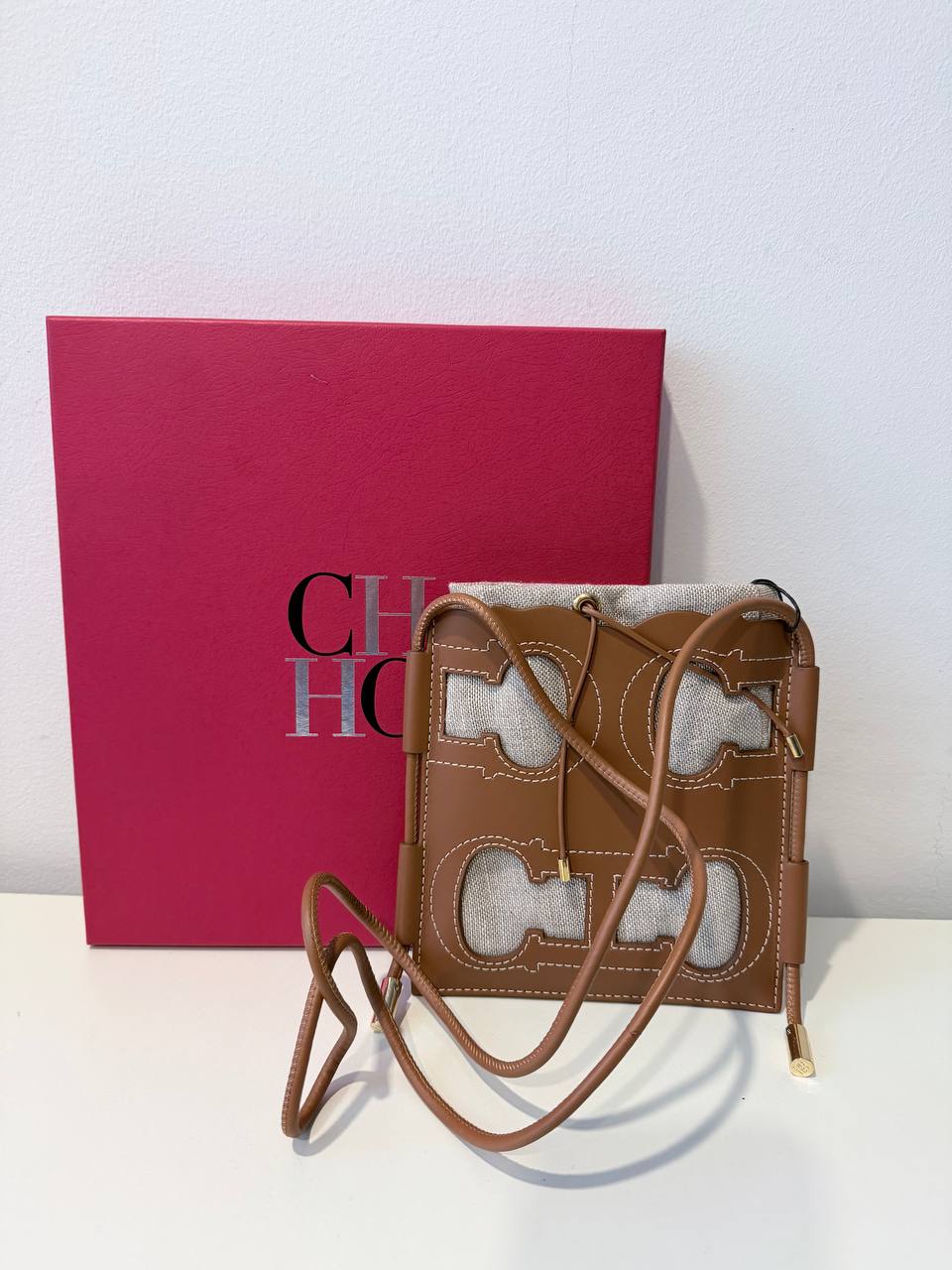 CH Leather & Canvas Crossbody Mini Bag – Pre-Loved Full Set