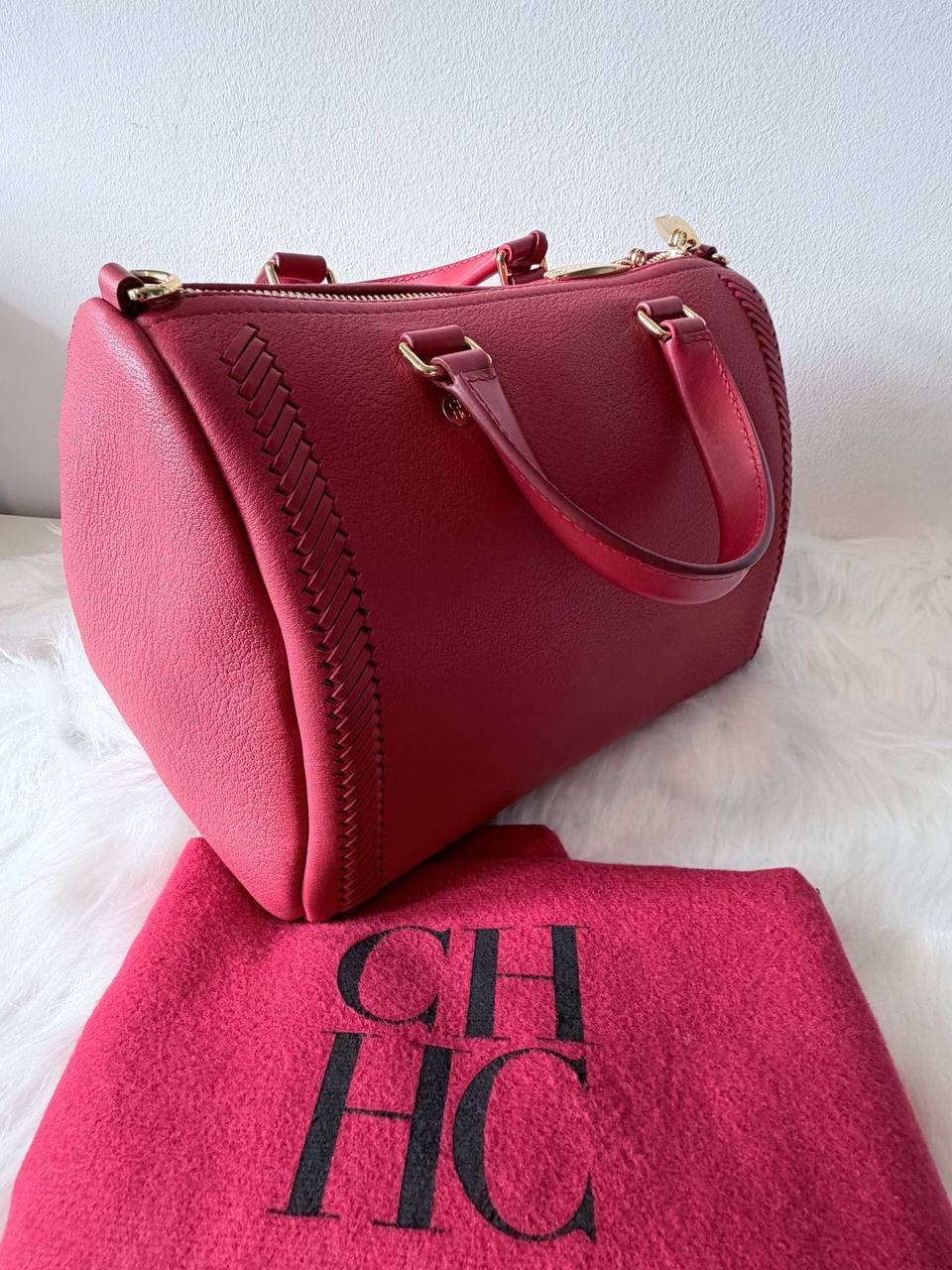 Andy 7 Leather Satchel Bag – Pink – Pre-Loved | Full Set