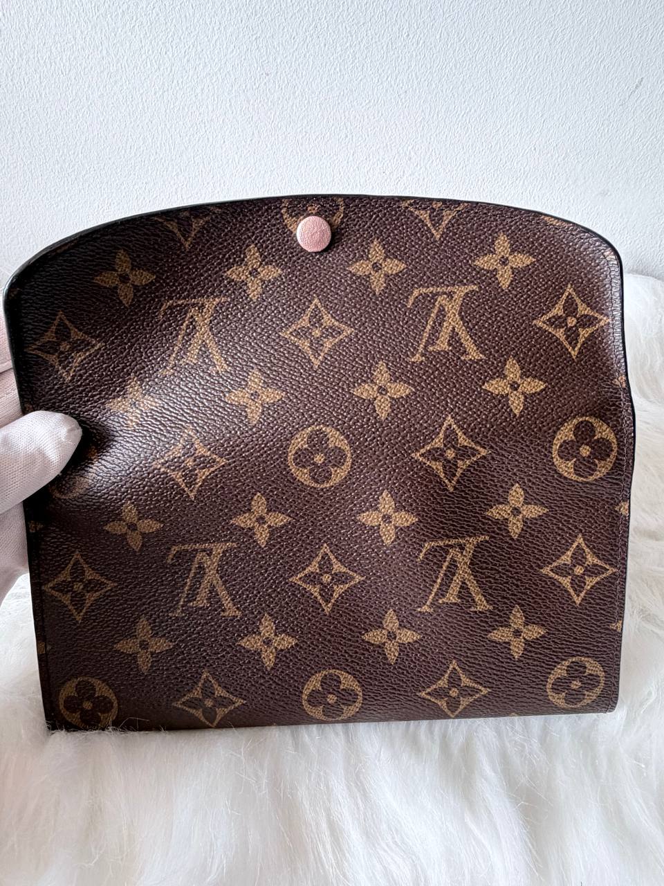 Monogram Flap Wallet – Brown & Rose Pink – Pre-Loved | Authentic