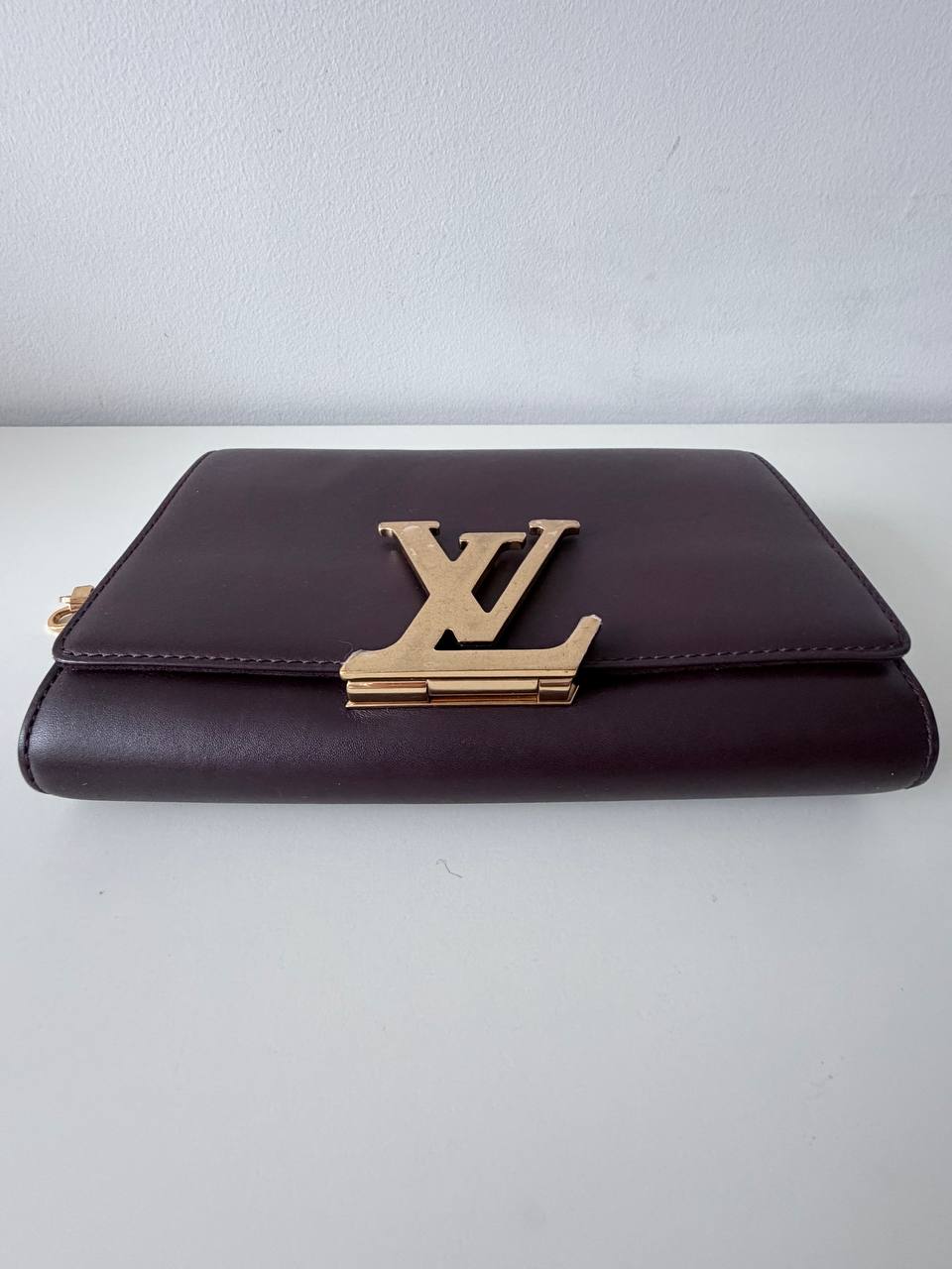 Louise Chain Wallet – Burgundy Leather & Gold Hardware – Pre-Loved Authentic