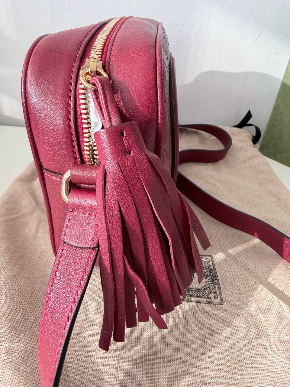 Soho Disco Red Pebbled Leather Crossbody Bag – Pre-Owned