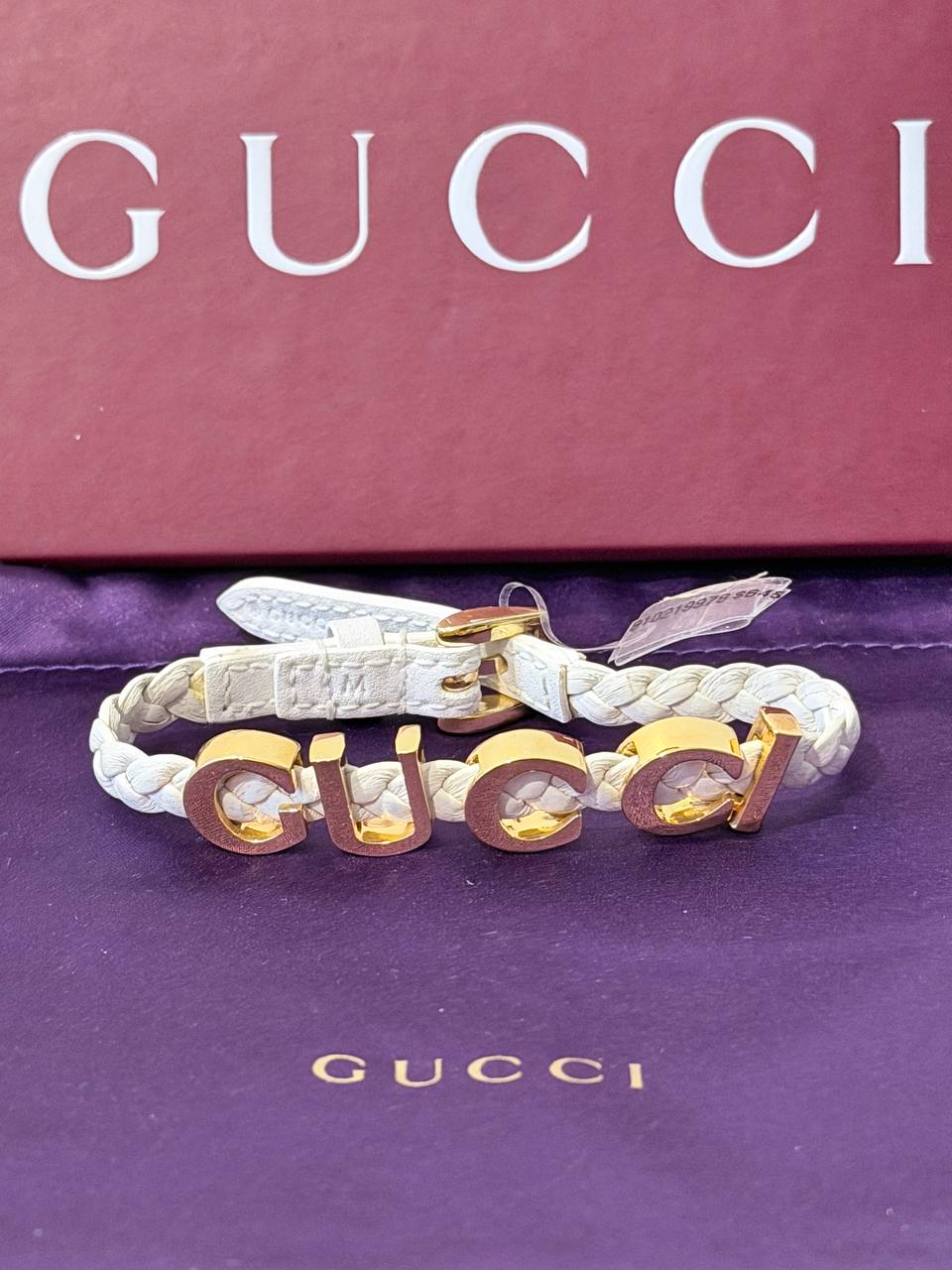 Logo Braided Leather Bracelet
