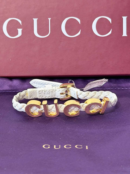 Logo Braided Leather Bracelet