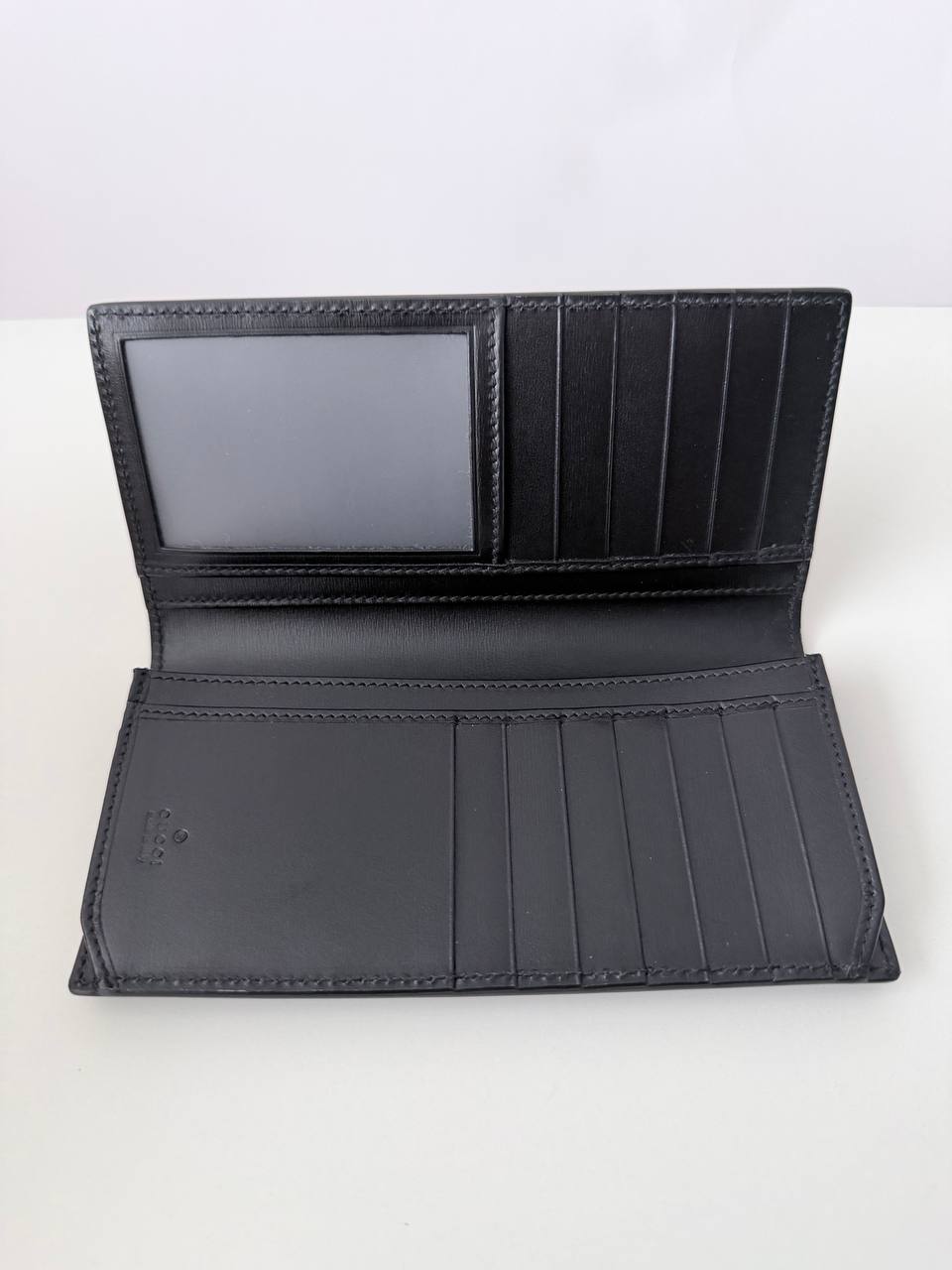 Billetera Larga Vertical Gucci GG Marmont Continental en Piel Negra