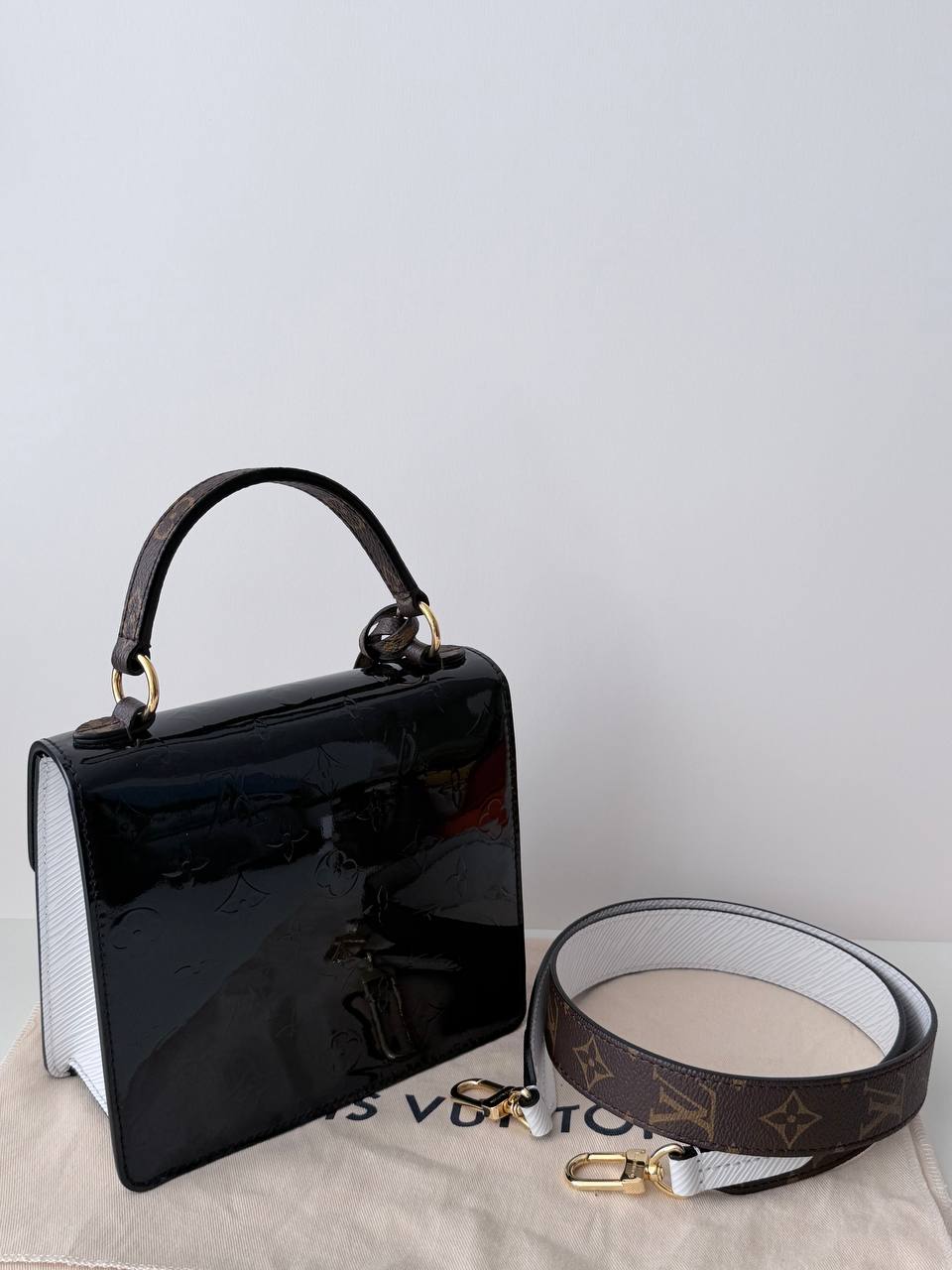 Bolso de Mano Louis Vuitton Spring Street en Piel Monogram Vernis Negra