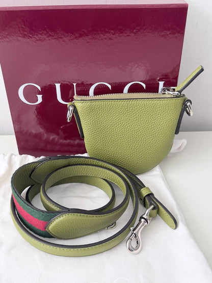 Pre-Owned Mini Leather Crossbody Bag – Green