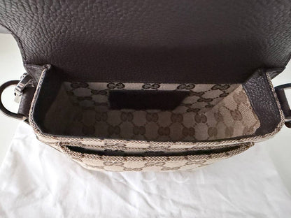 Bolso de Cintura Gucci GG Canvas & Leather Belt Bag / Waist Pouch en Lona Original GG Beige y Piel Café