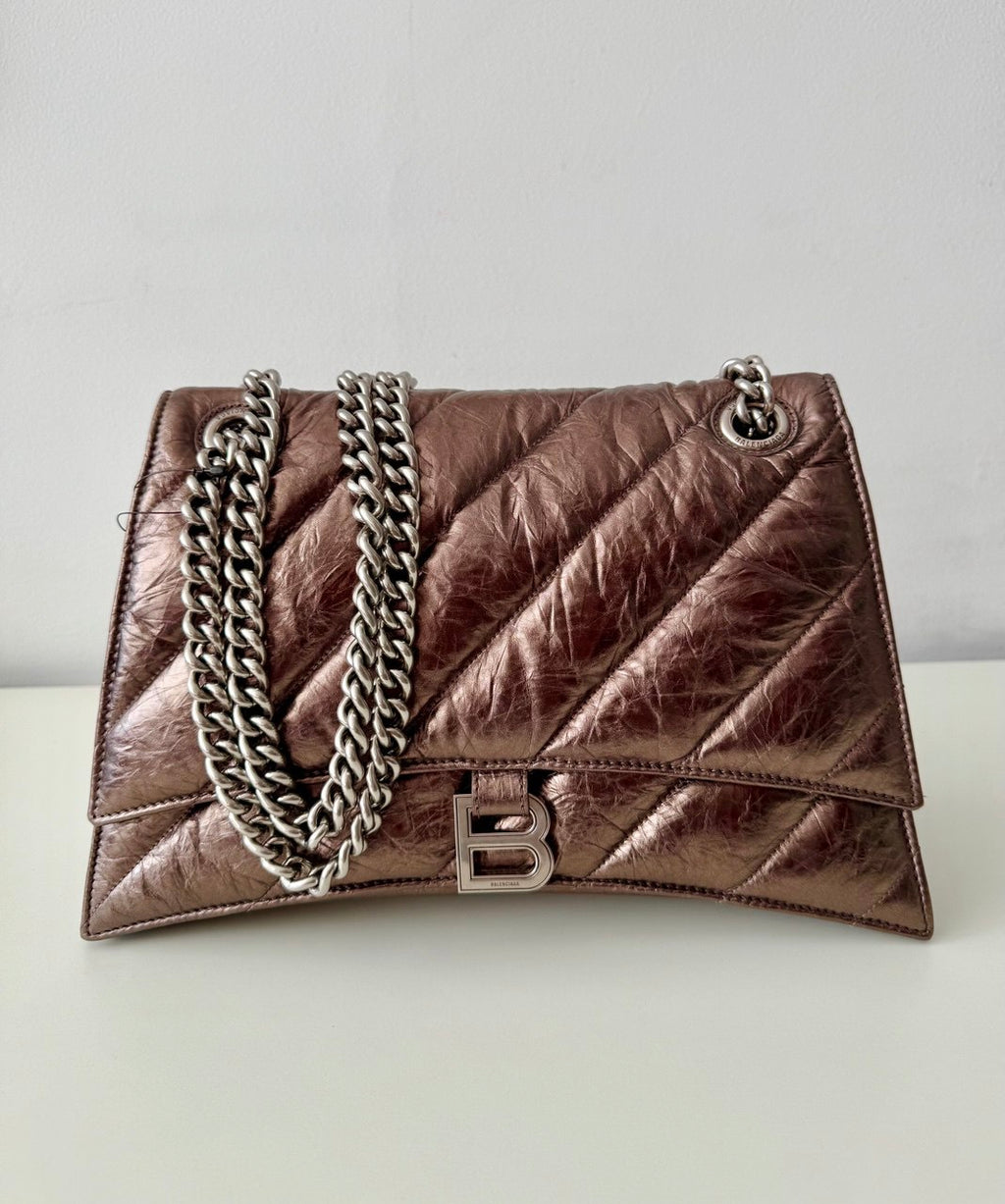 Crush Medium Chain Bag Metallized Quilted