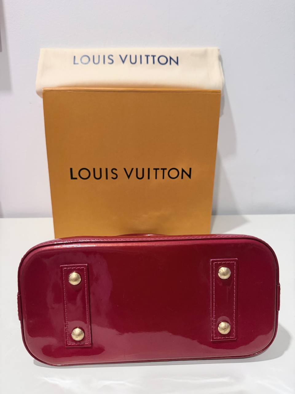 Pre-Owned Alma BB Vernis Leather Handbag – Burgundy – with Box & Dust Bag