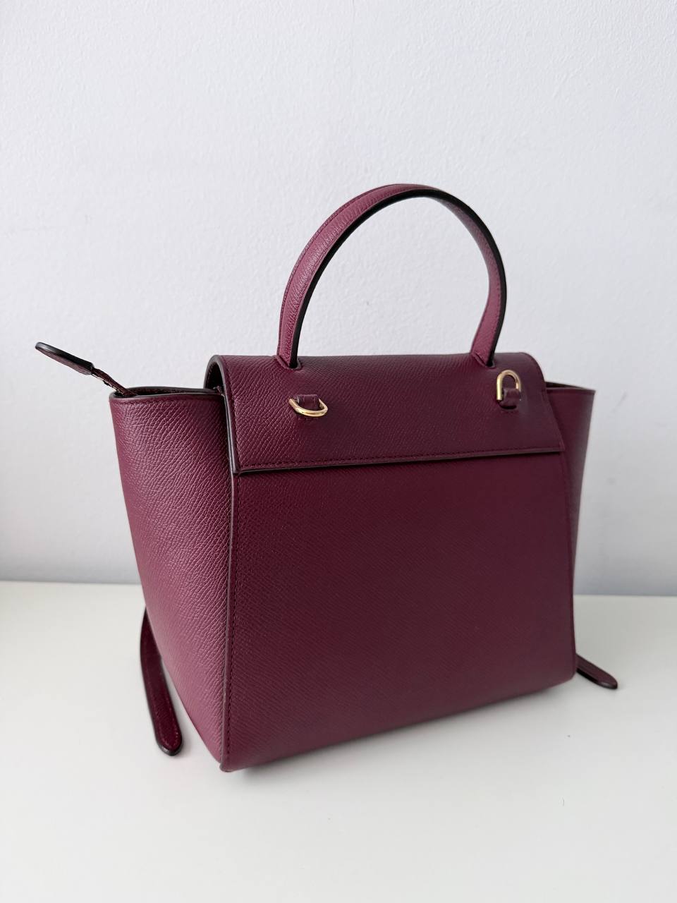 Nano Belt Bag – Burgundy Grained Leather – Pre-Loved Luxury Handbag