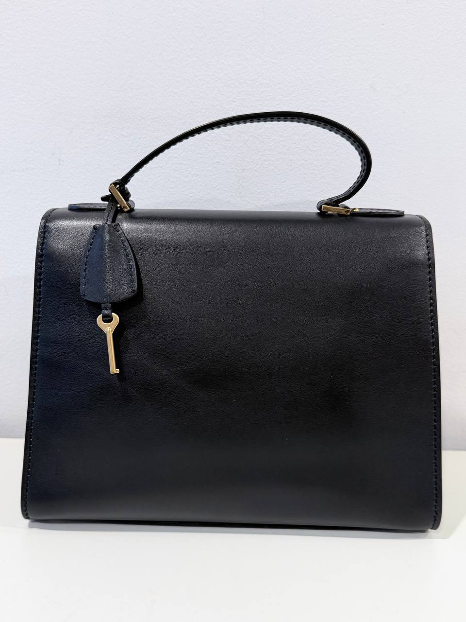 Pre- Loved Dior Leather Top Handle Bag with Removable Strap