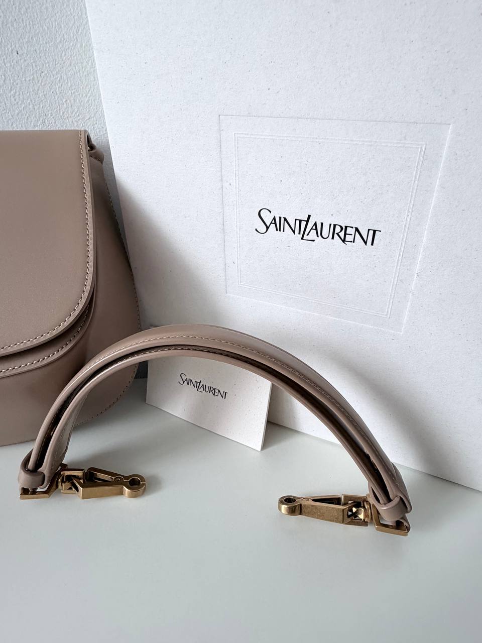 Small Shoulder Bag – Nude Beige Leather – Pre-Loved Authentic