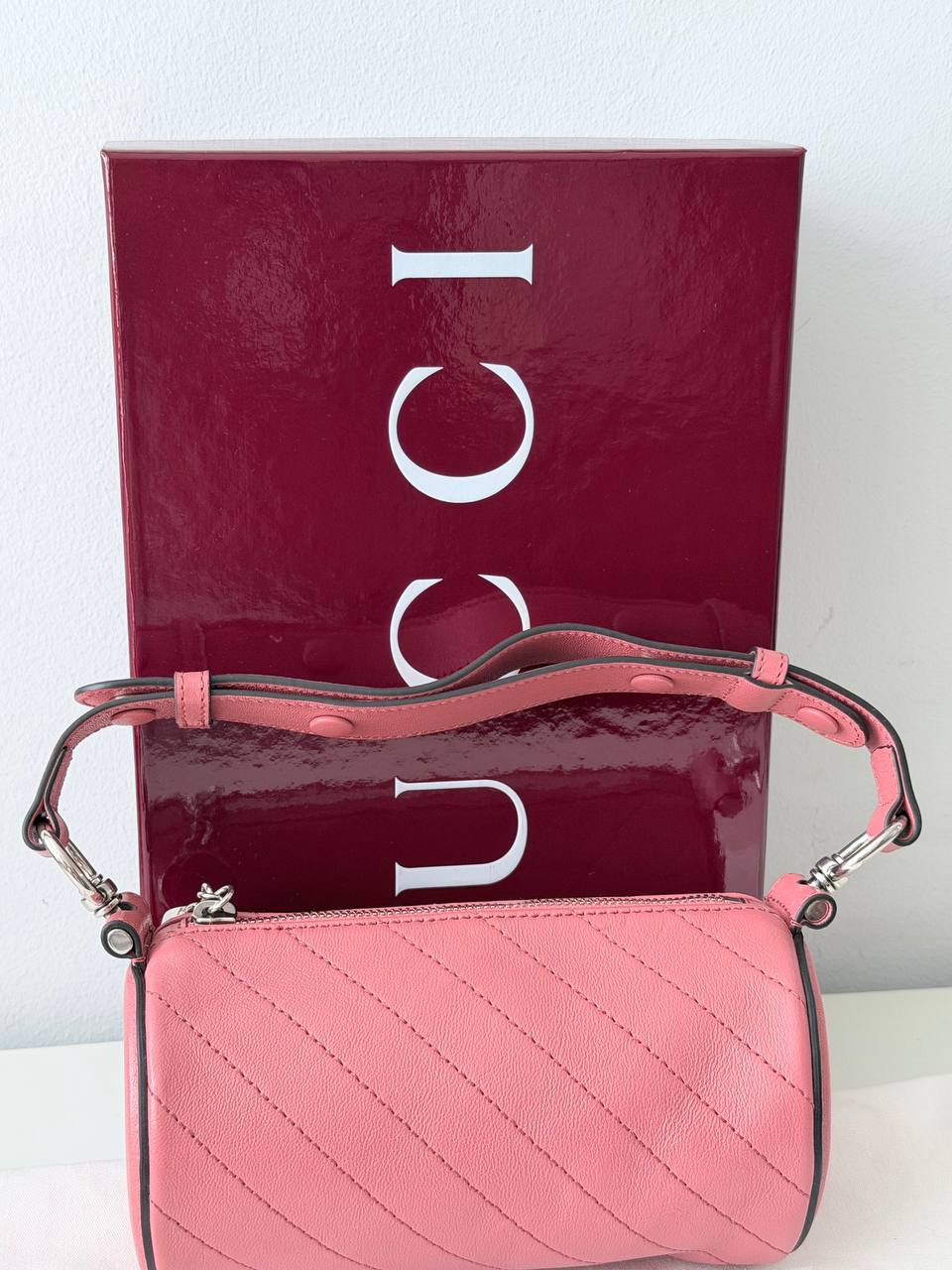 Blondie Matelassé Leather Cylinder Bag Pink