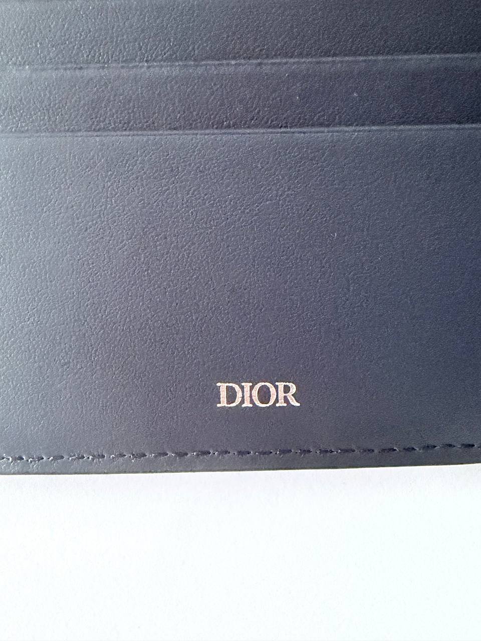 Billetera Plegable Dior Oblique con Inserción de Piel Negra