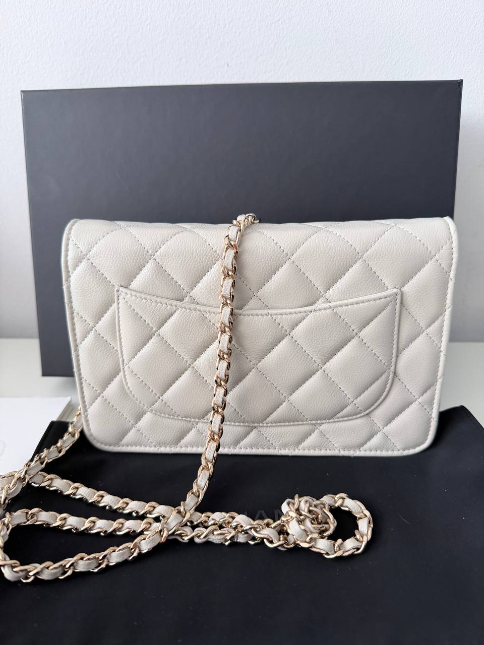 Bolso Chanel Wallet on Chain (WOC) Timeless en Piel Caviar Off-White - Blanco