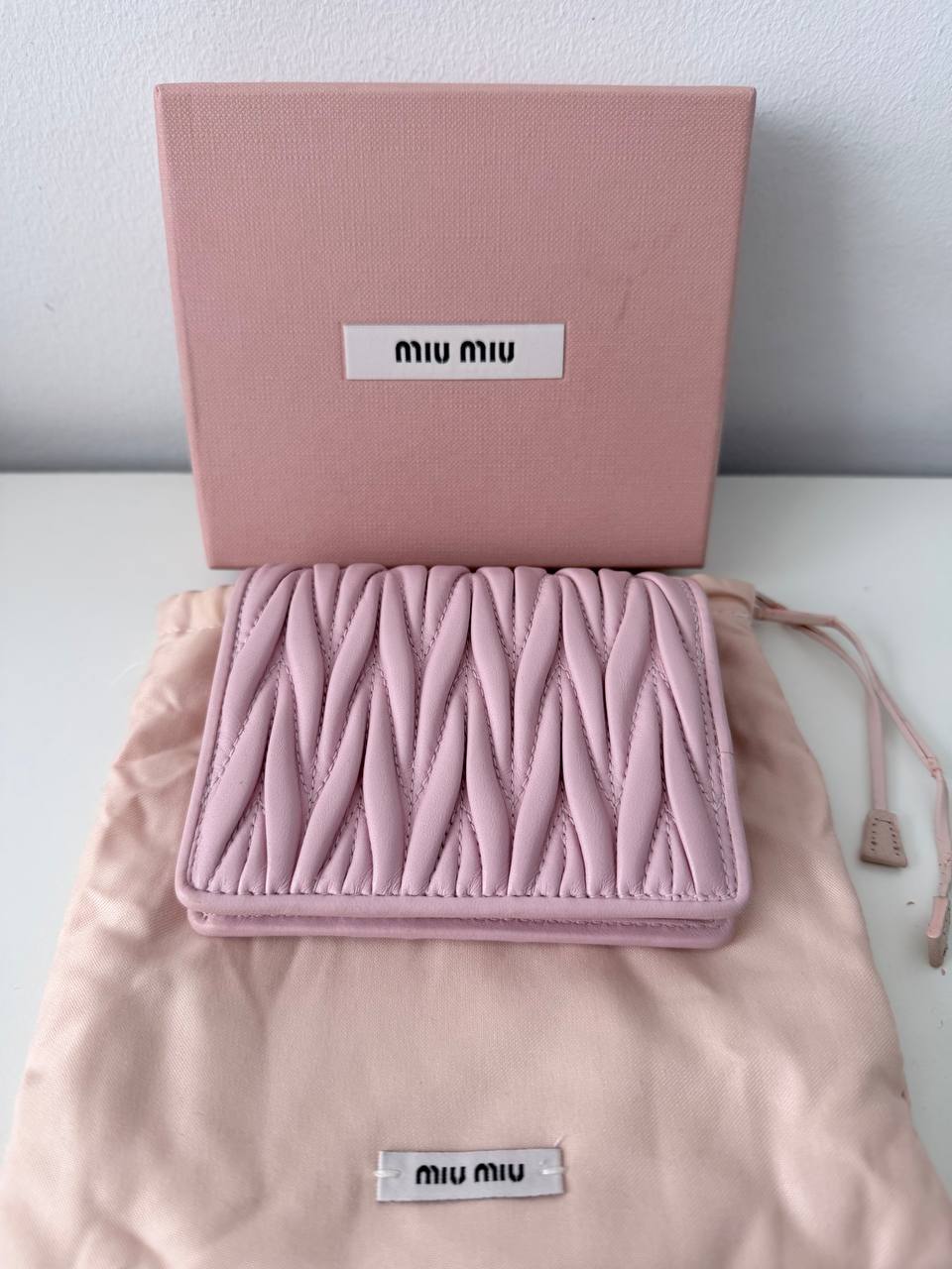 Cartera Pequeña Matelassé en Piel Rosa Alabastro