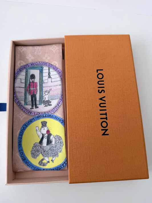 Pañuelo Lazo de Seda Louis Vuitton Vivienne & Petits Animaux Bandeau