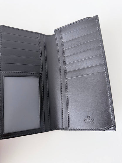 Billetera Larga Vertical Gucci GG Marmont Continental en Piel Negra