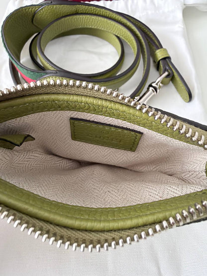 Pre-Owned Mini Leather Crossbody Bag – Green