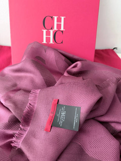 Carolina Herrera Monogram Scarf en Jacquard Púrpura