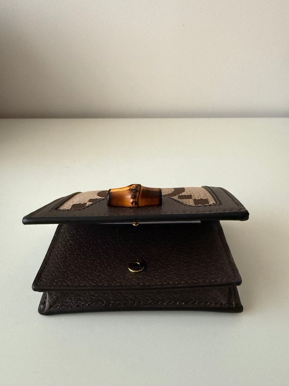Pre-Owned Bifold Brown Wallet Jumbo GG Bamboo