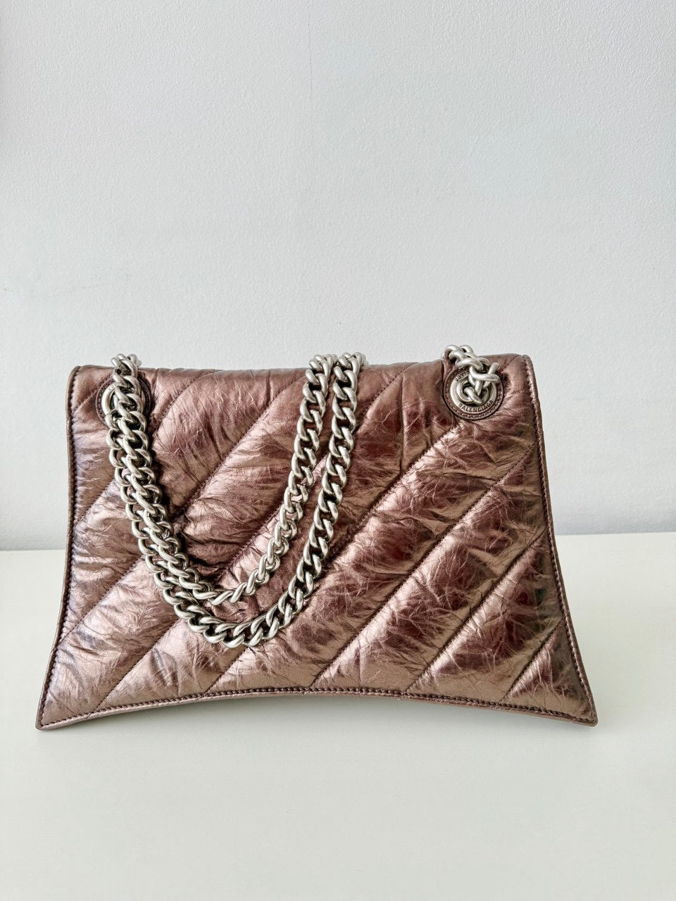 Crush Medium Chain Bag Metallized Quilted