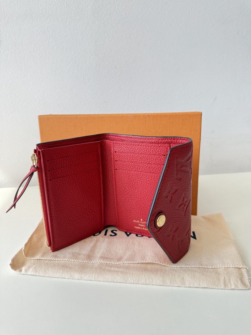 Victorine Wallet in Monogram Empreinte Leather Cherry Berry