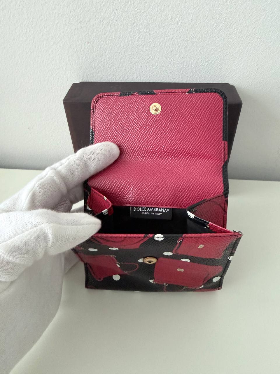 Devotion Mini-Print Leather Compact Wallet – Pre-Owned Luxury