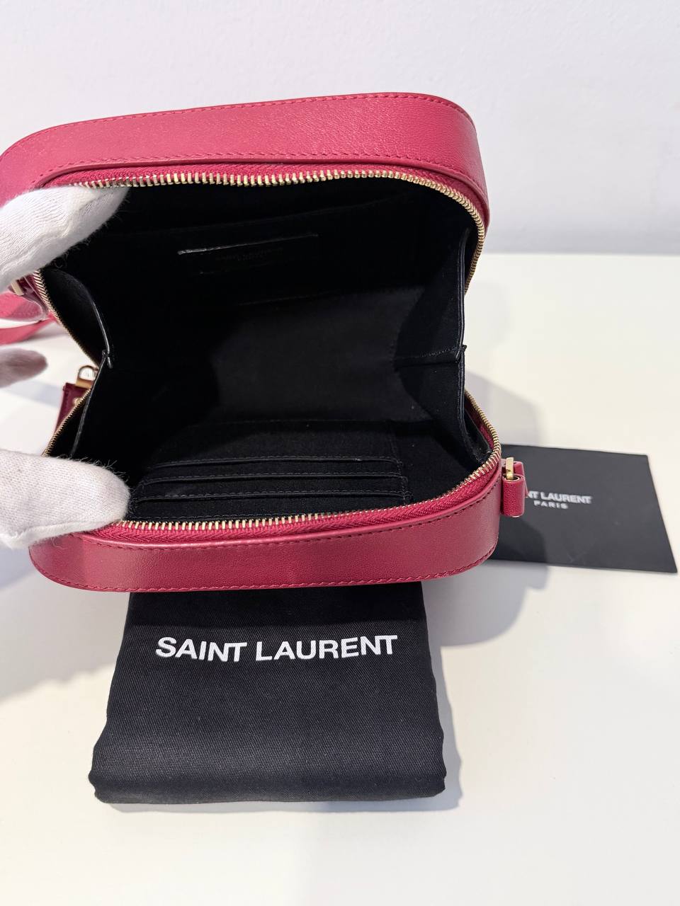 Pre-Owned Quilted Leather Camera Bag – Red