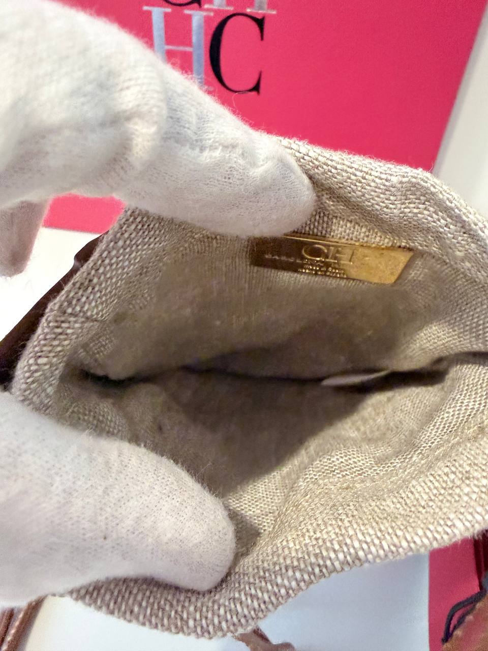 CH Leather & Canvas Crossbody Mini Bag – Pre-Loved Full Set